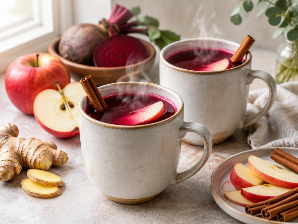 Warm Beet Apple Ginger Drink