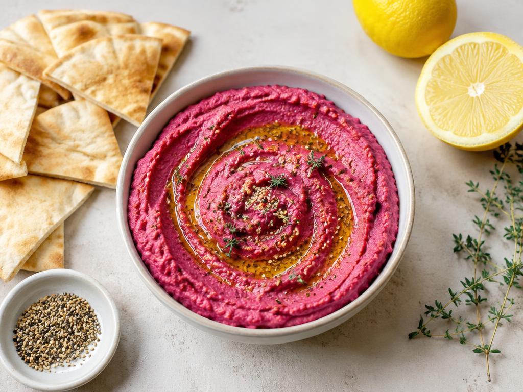 Beet Lemon Hummus